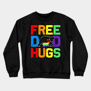 LGBTQ Bear Free Dad Hugs Proud Ally Flag Pride Crewneck Sweatshirt